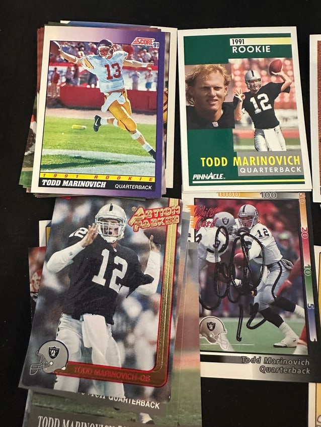 USC- Nfl Rare On Card Autographs - No Coas - Todd Marinovich - 2