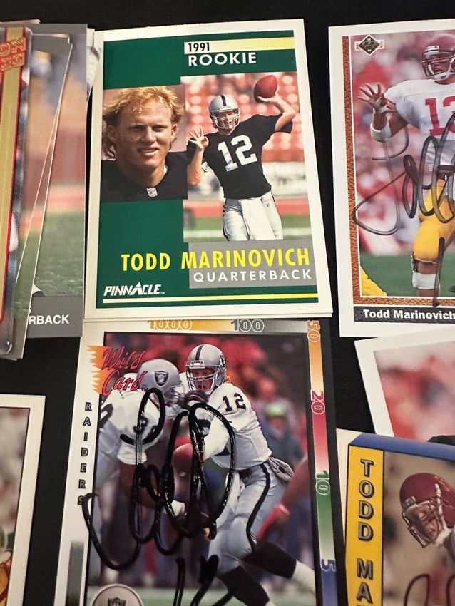 USC- Nfl Rare On Card Autographs - No Coas - Todd Marinovich - 4