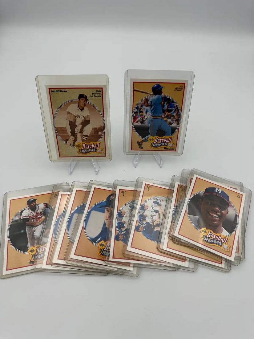 Vintage Sports Trading Cards: Baseball heros set -vintage sports trading cards - unsorted - misc players and great cards in great shape all in top loaders