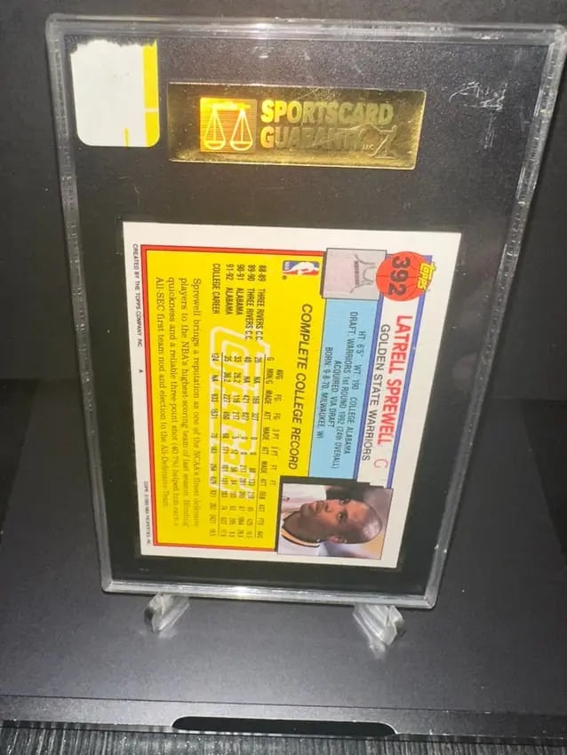 1992-93 Topps Latrell Sprewell Rookie Card - 2