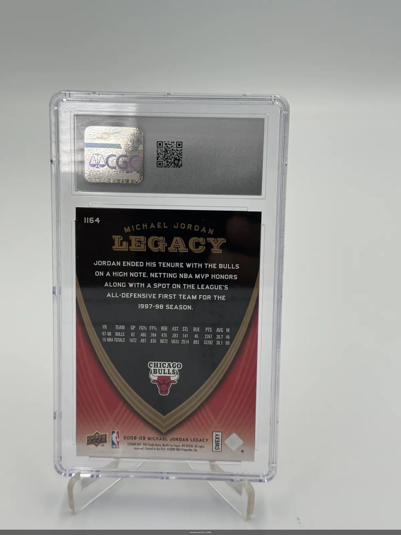 2008-09 Upper Deck Michael Jordan Legacy Card Graded 10 - 2