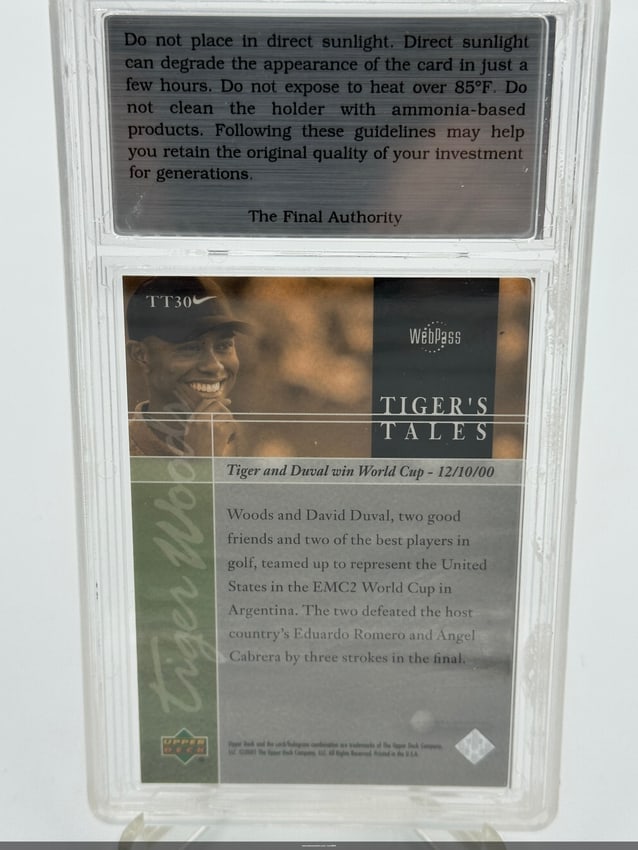 Tiger Woods & David Duval World Cup Card - 2