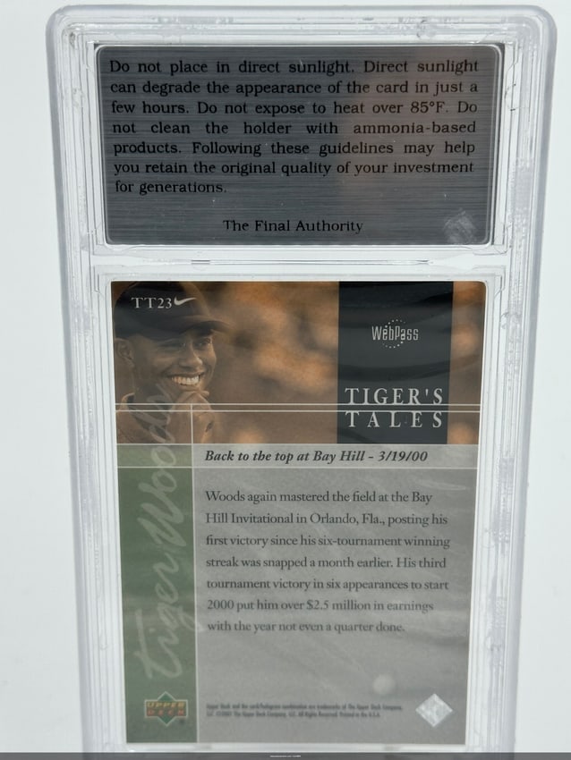 2001 Upper Deck Tiger's Tales Tiger Woods Card - 2