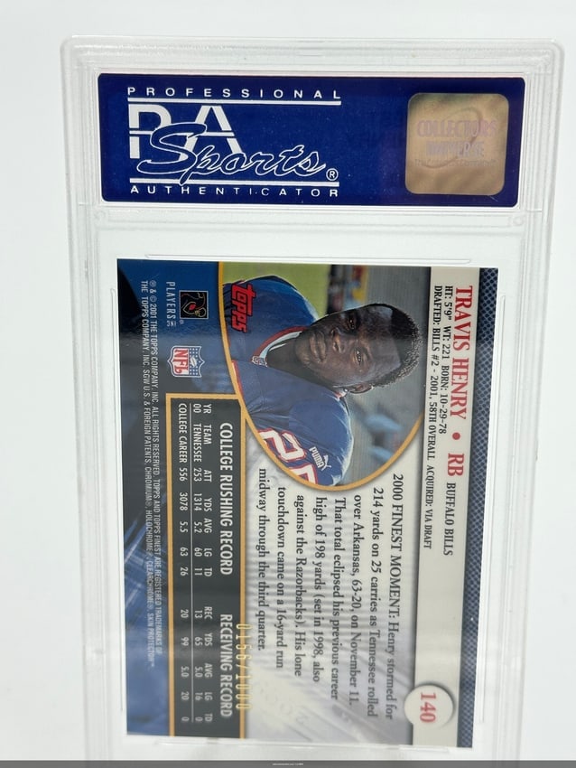 Rookie Card -2001 Topps Finest Travis Henry Rookie Card - 2