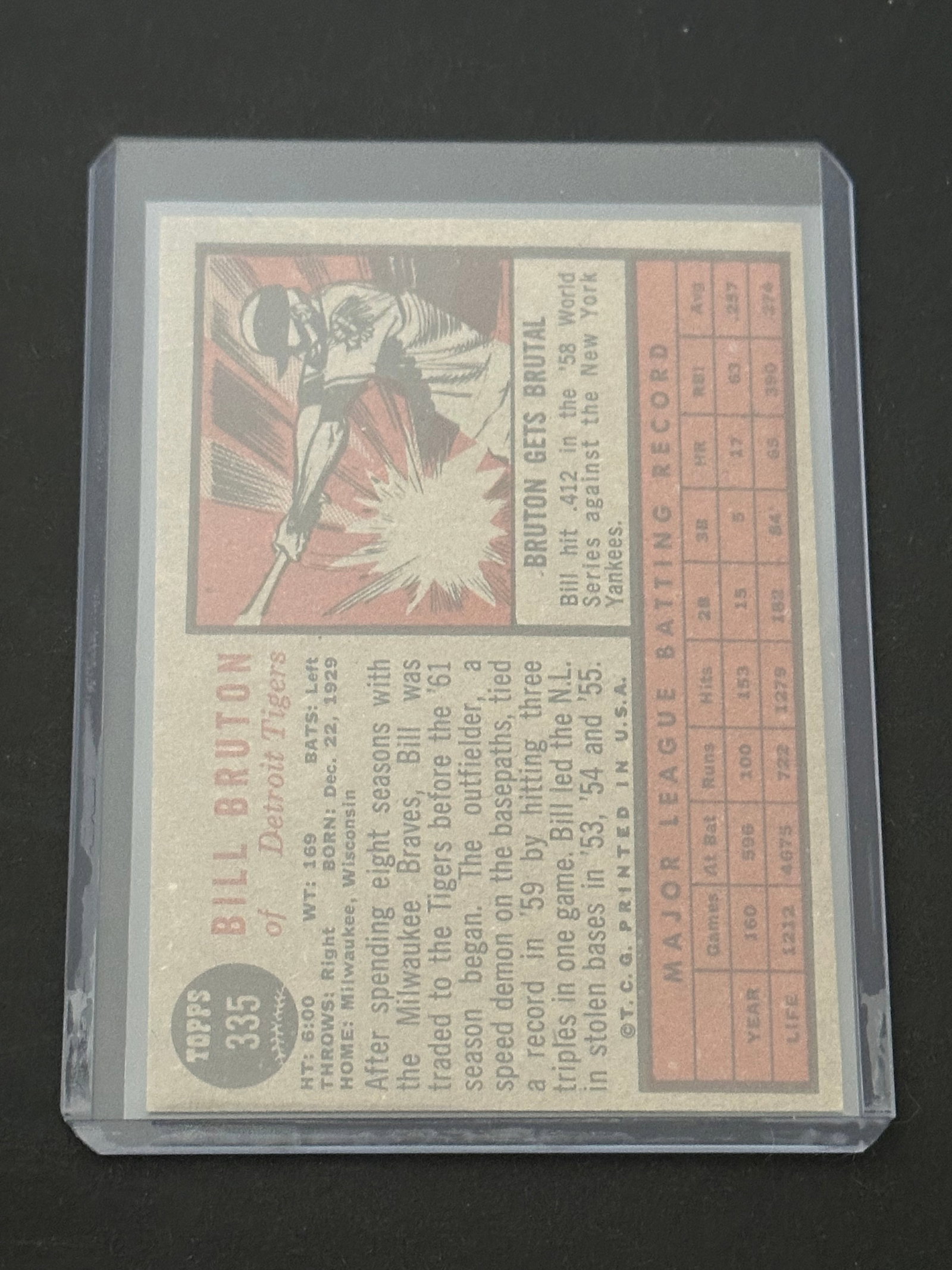 1962 Topps Bill Bruton #386 - 2