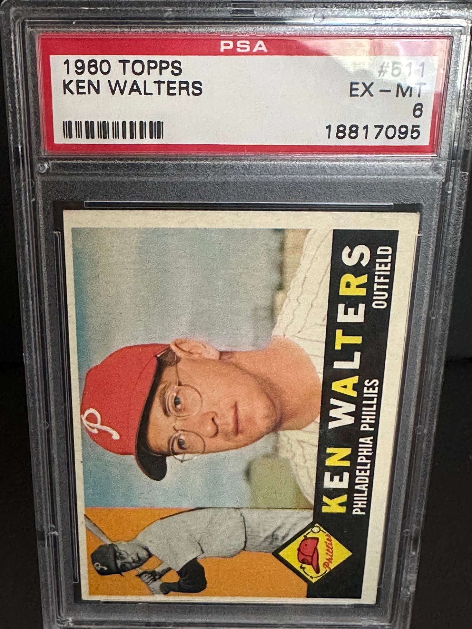 1960 Topps Ken Walters Baseball Card Graded (1 of 2)