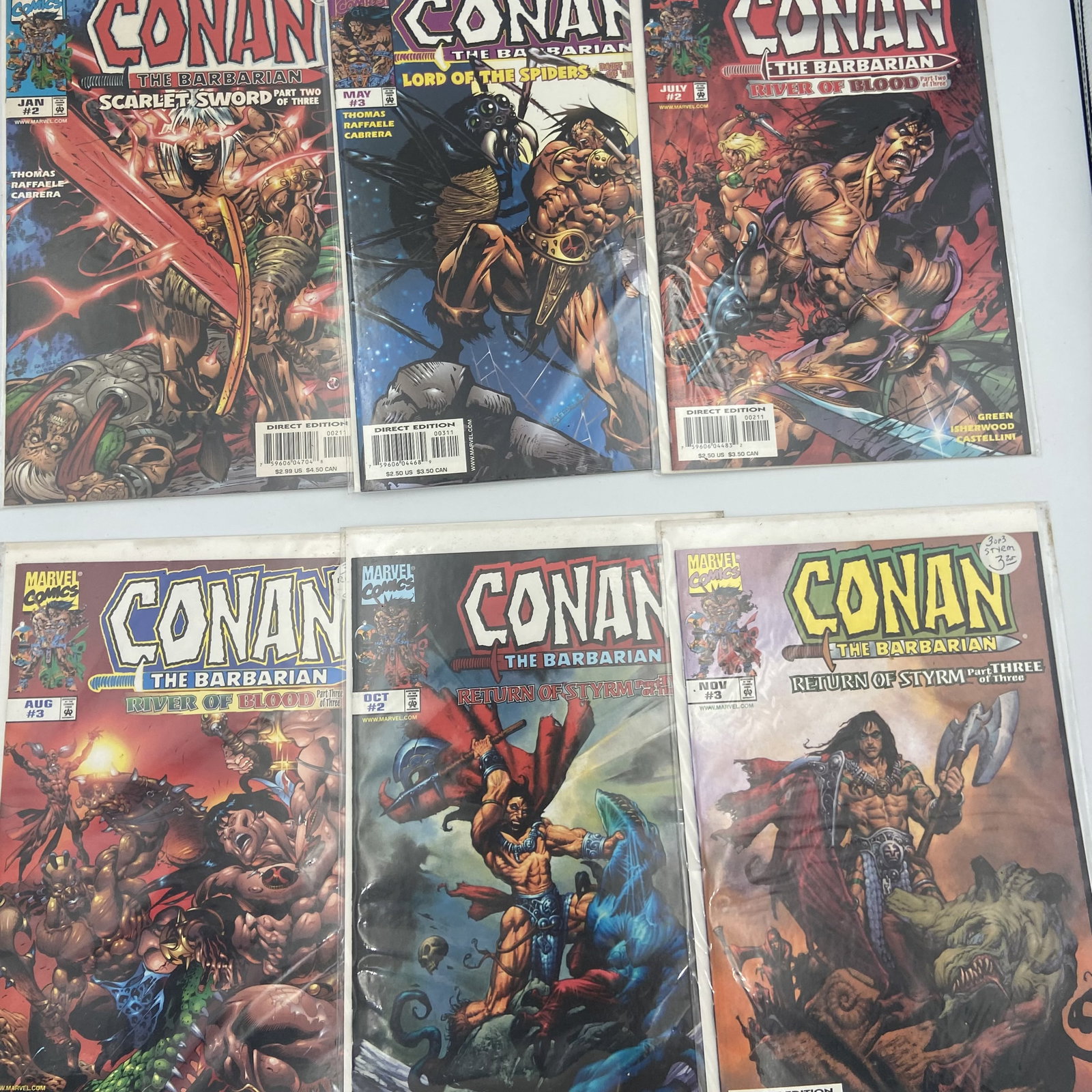 Marvel Comics Conan: Lot of 6 all bagged and boarded from overstocked comic book store