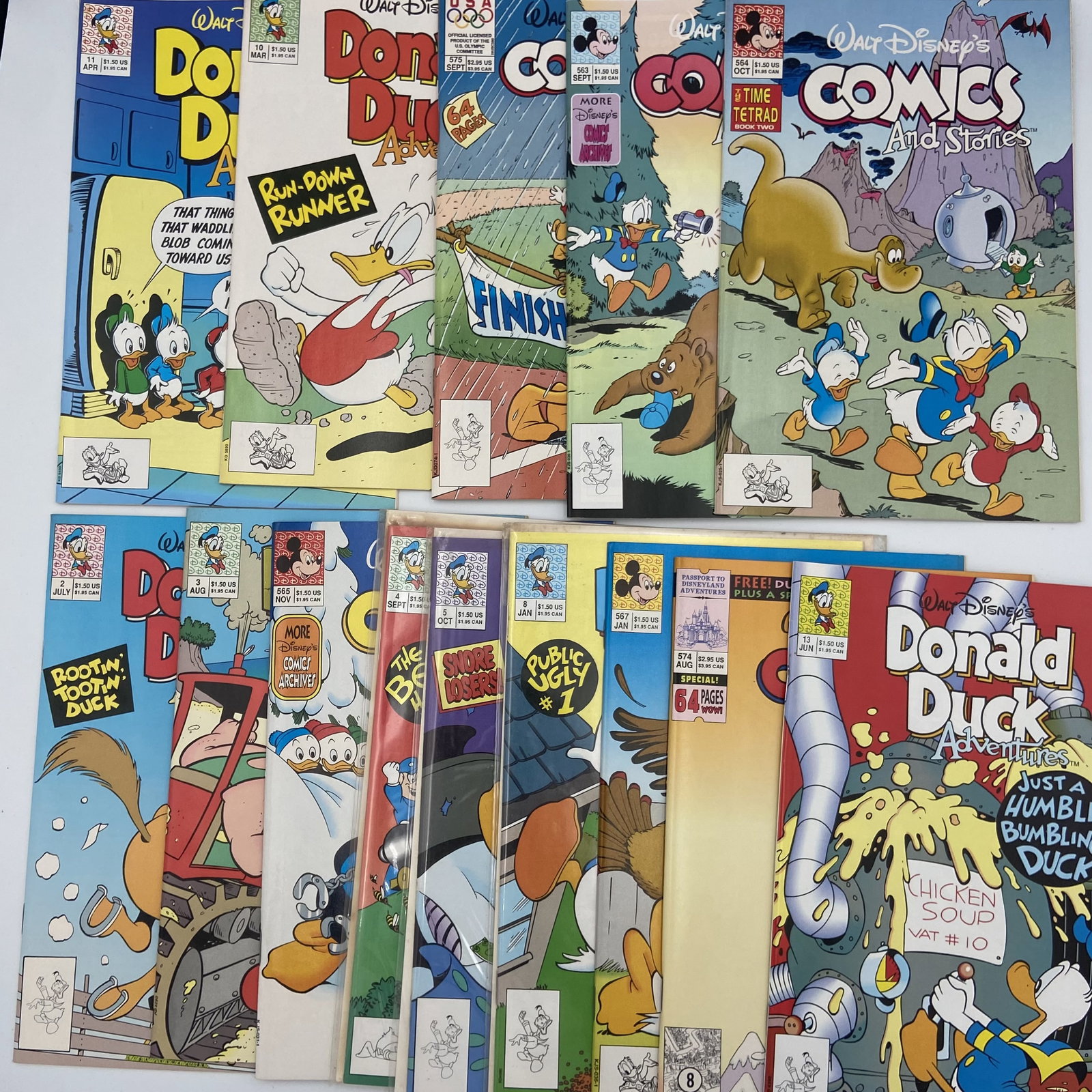 Disney Donald Duck Comics: Lot of 11 some bagged and boarded. From overstocked comic book store