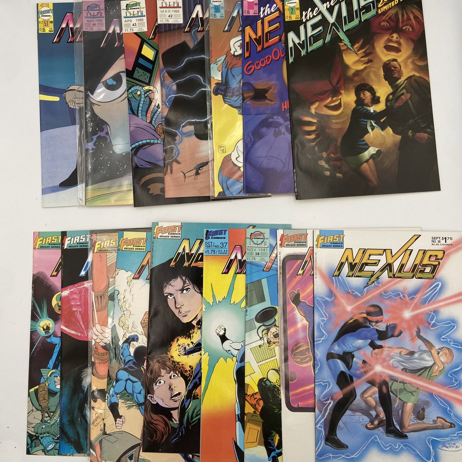 First Comics Nexus: Lot of 16 coupled bagged. All from overstocked comic book store