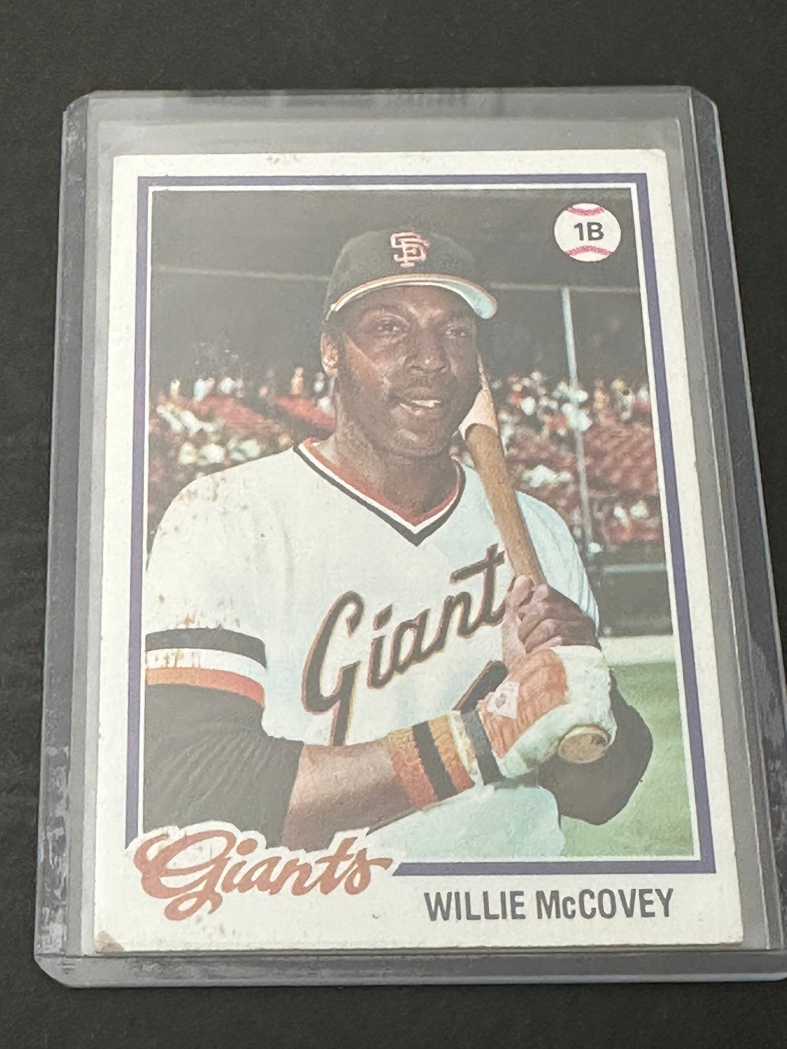 San Francisco Giants Legend Willie Mccovey: This is a 1973 topps baseball card featuring san francisco giants legend willie mccovey. The card displays him at bat and includes his name and position printed on the front design.