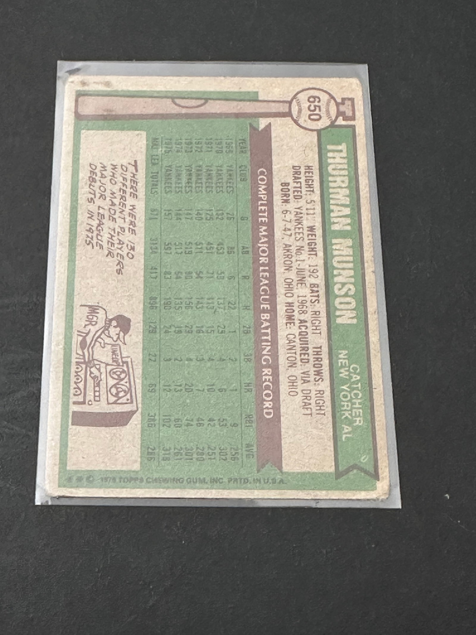 New York Yankees Catcher Thurman Munson - 2