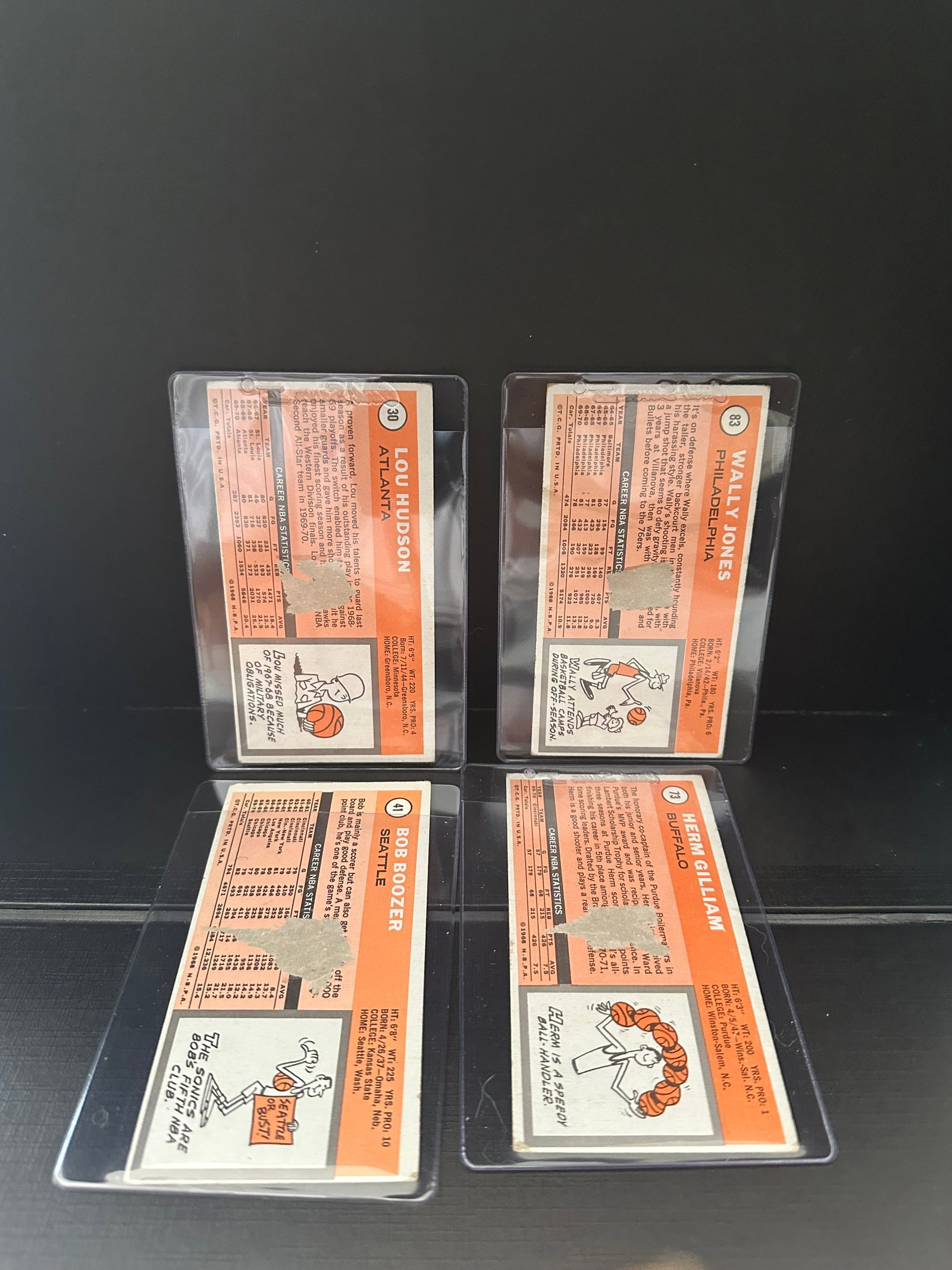 Four Vintage 1969 Topps Basketball Cards - 2