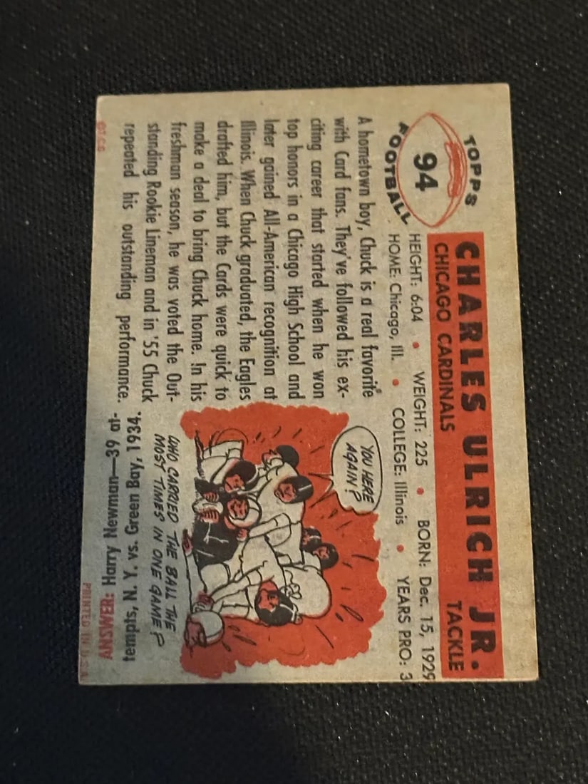1956 Topps Vintage Football Trading Cards - 2