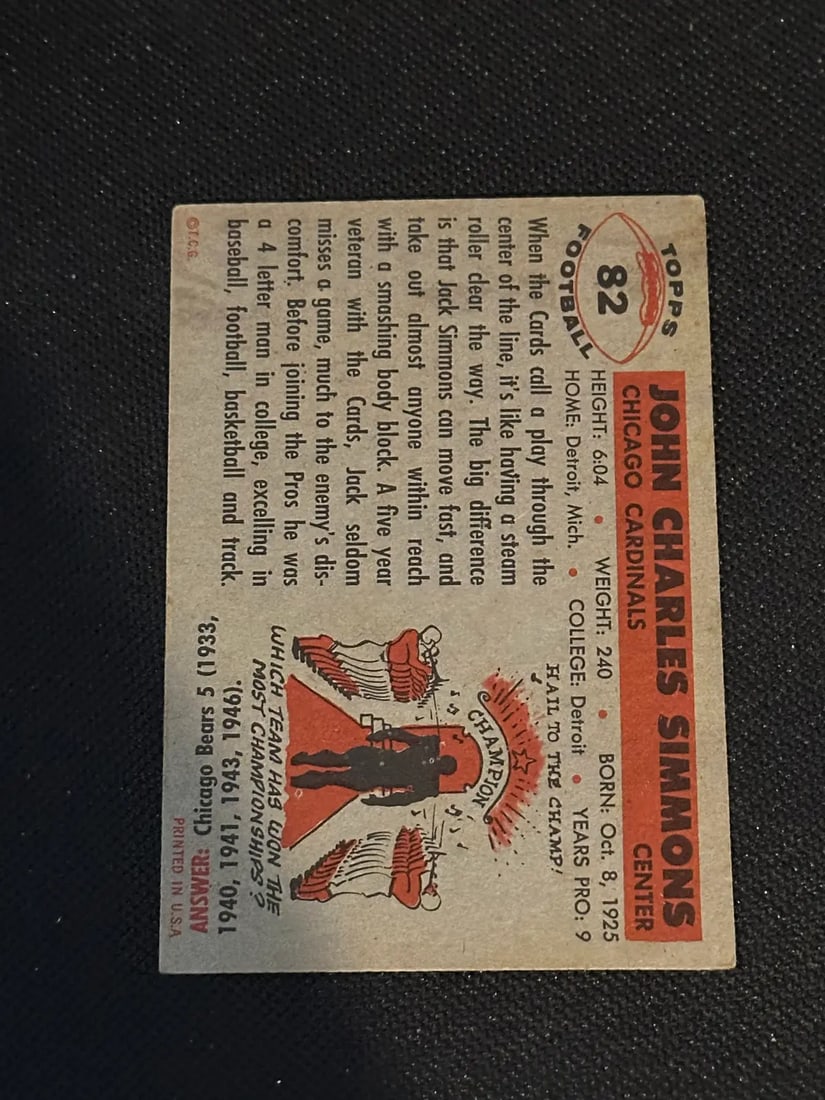1956 Topps Vintage Football Trading Cards - 2