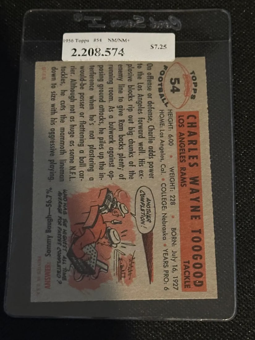 1956 Topps Vintage Football Trading Cards - 2
