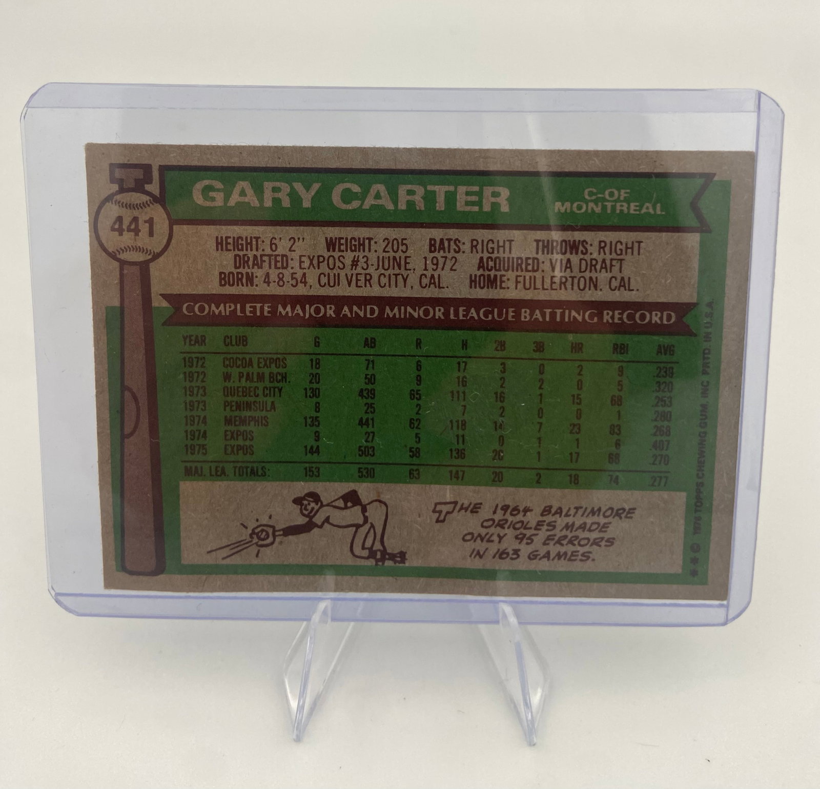1975 Topps Gary Carter Rookie Card - 2