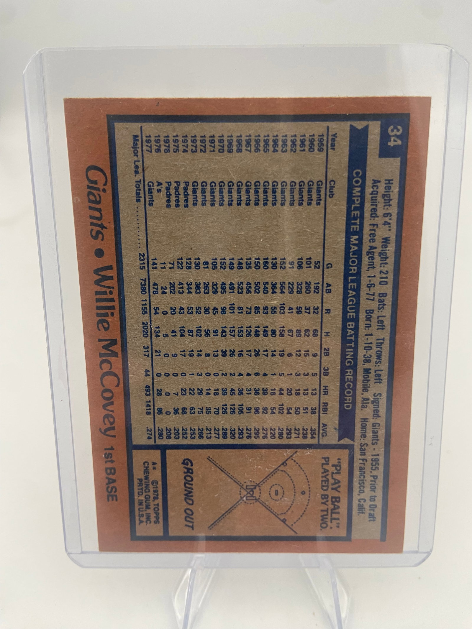 1978 Topps Willie McCovey - 2