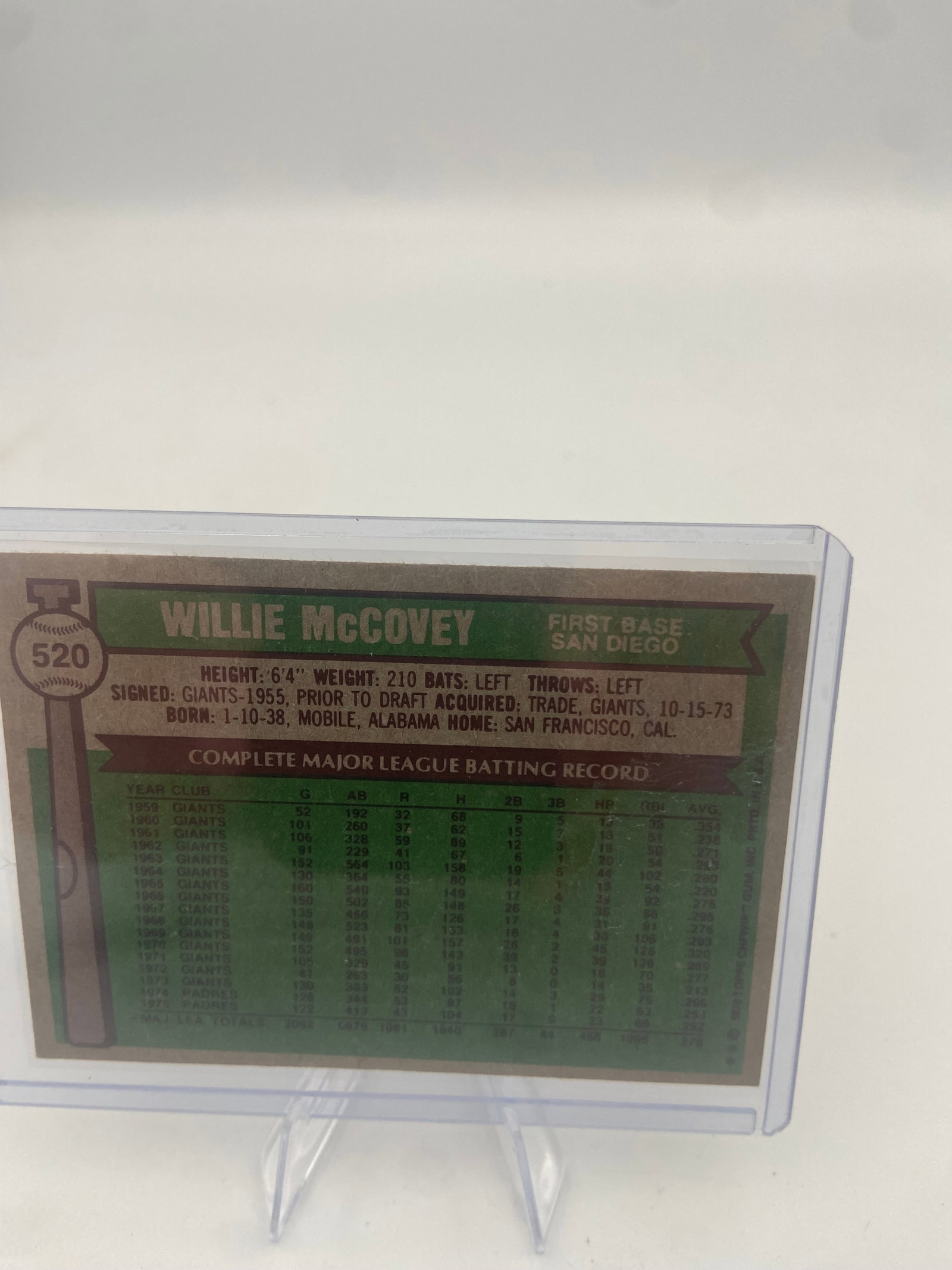 1976 Topps Willie McCovey - 2