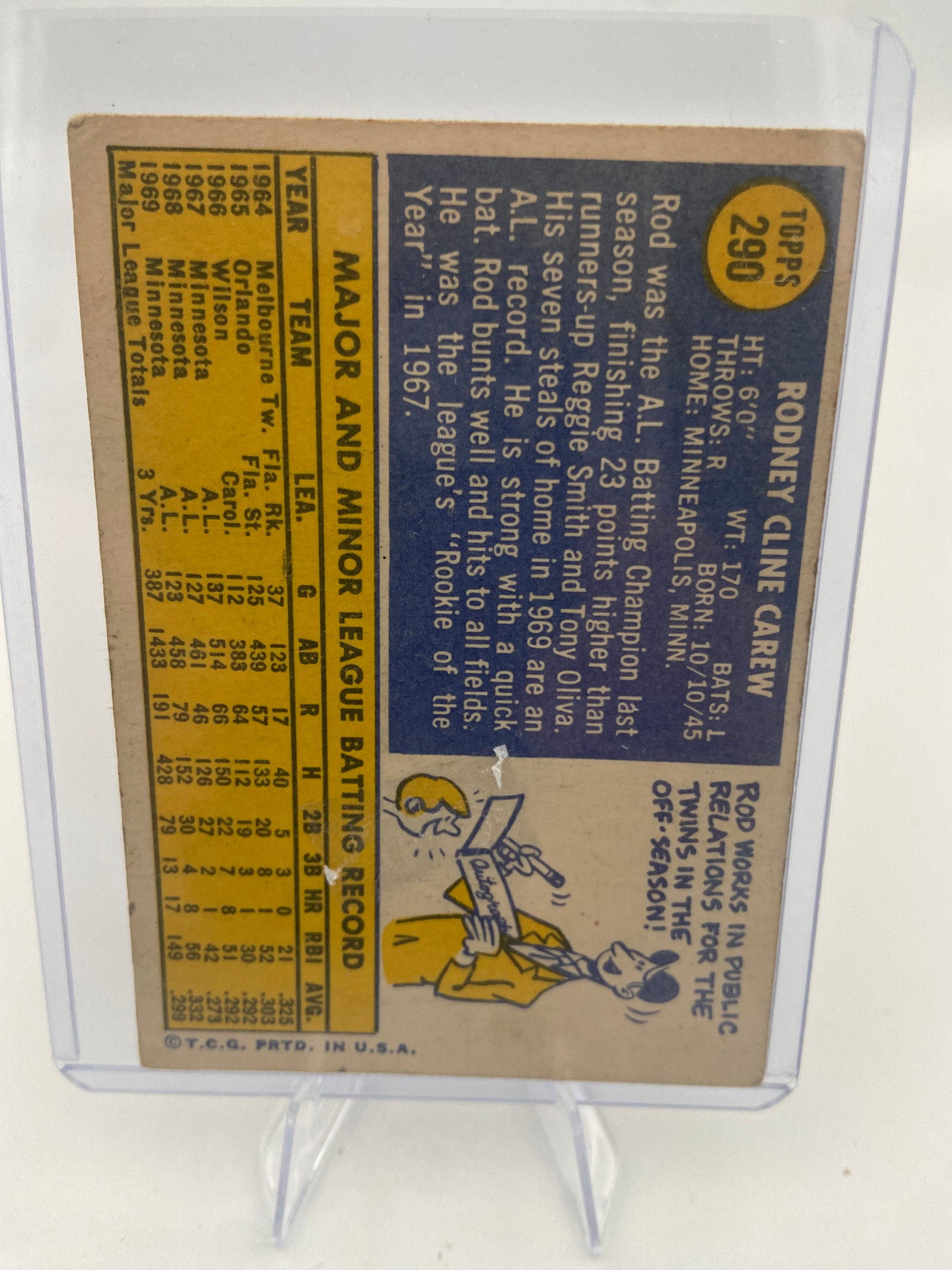 1972 Topps Rod Carew Baseball Card - 2