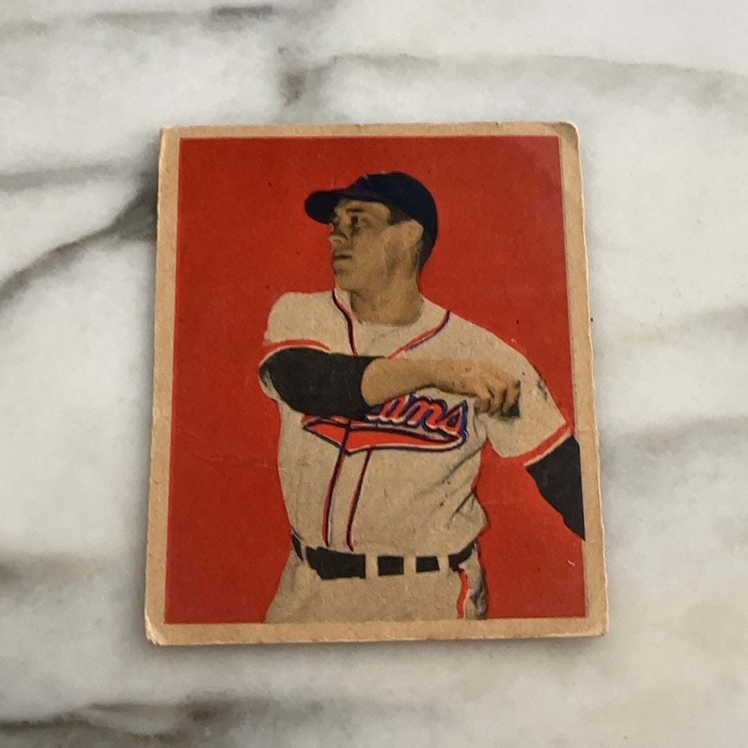 1949 Bowman Bob Feller: 1949 Bowman #27 Bob Feller - Card is in Good Shape -Crease Shows on Back of Card ( Lower Right ) Raw - ungraded - condition is as shown and sold as is