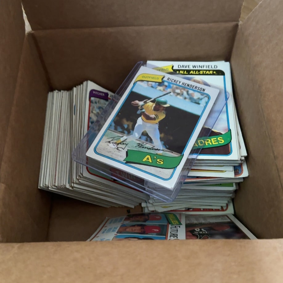 1980's Topps Cards inc Ricky Henderson Rookie Card (1 of 5)