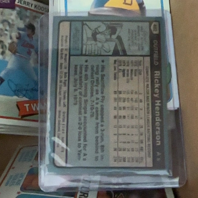 1980's Topps Cards inc Ricky Henderson Rookie Card - 3