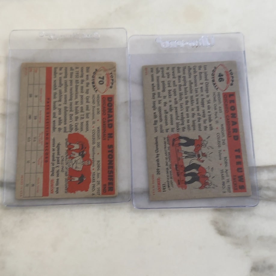 Don Stonesifer and Len Teeuws Football Cards - 2