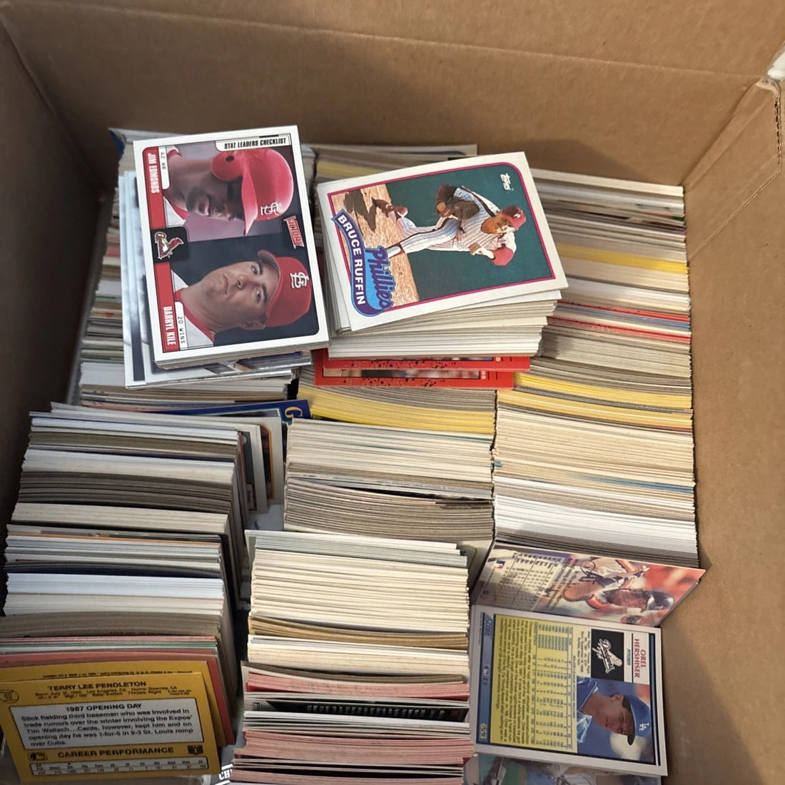1 Box Full Of - All Sports Bulk Flat Rate Usps Box - Shipping Included: Bulk mystery box - value in bulk boxes are mixed years and sportsmlbnbanflnhlsome vintage, some recentmost wax but some great cards visible please read - pictures may not represent all, or any of the