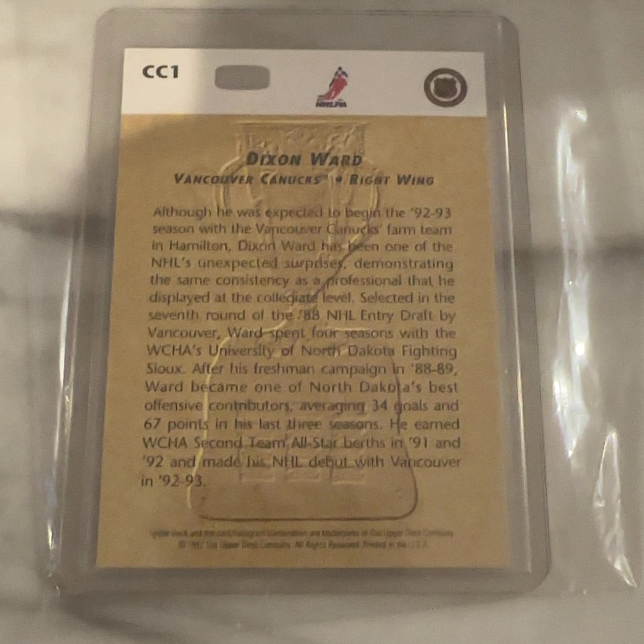 Dixon Ward 1993-94 Upper Deck Calder Candidates Card - 2
