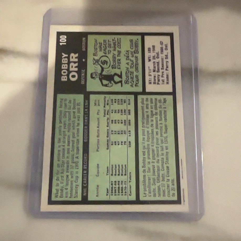 1971 O-Pee-Chee Bobby Orr Hockey Card - 2