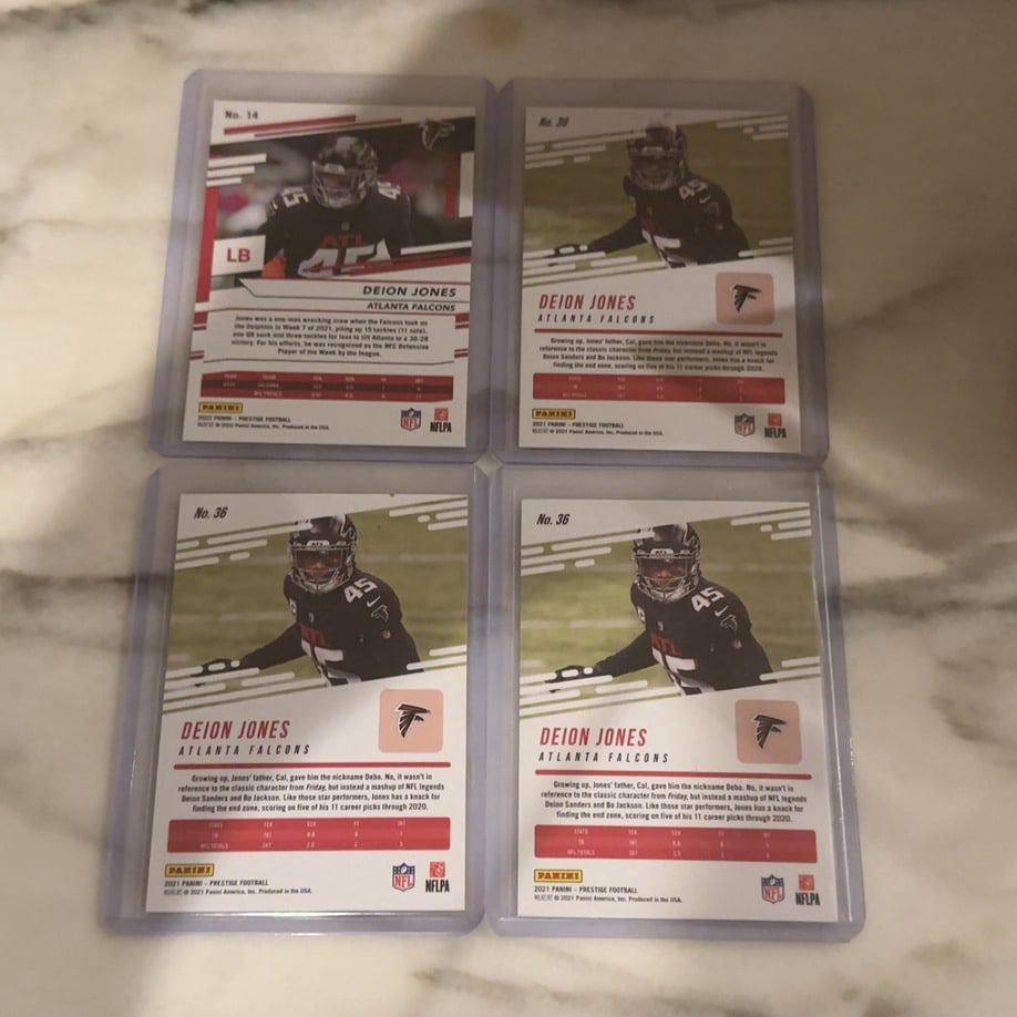 2021 Panini Prestige Deion Jones Parallel Card Lot - 2