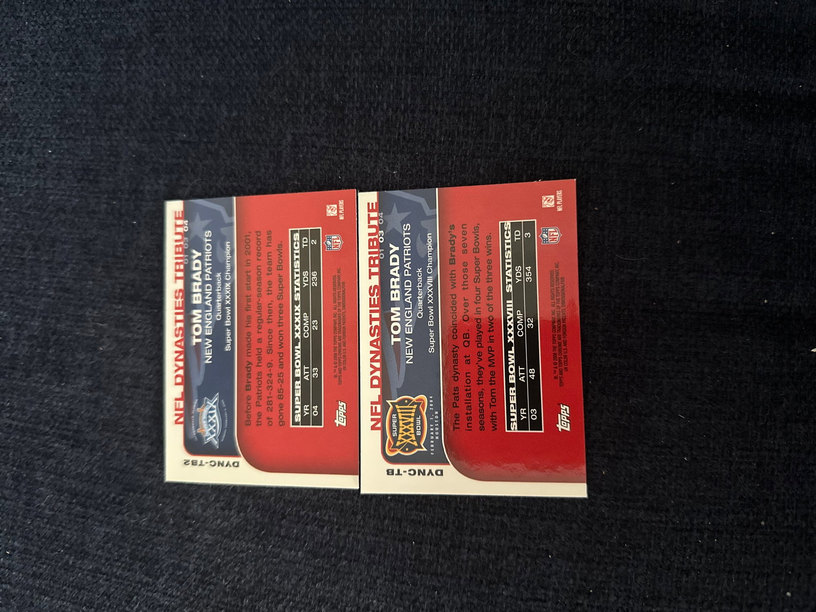 Tom Brady Topps Chrome NFL Dynasties Set Cards - 2