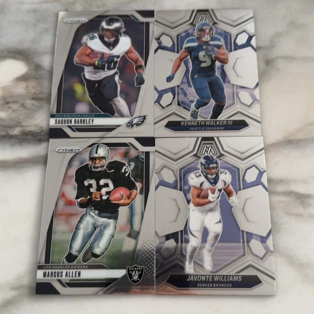 RB1's Football Trading Cards: LOT of 4 Raw - ungraded - condition is as shown and sold as is