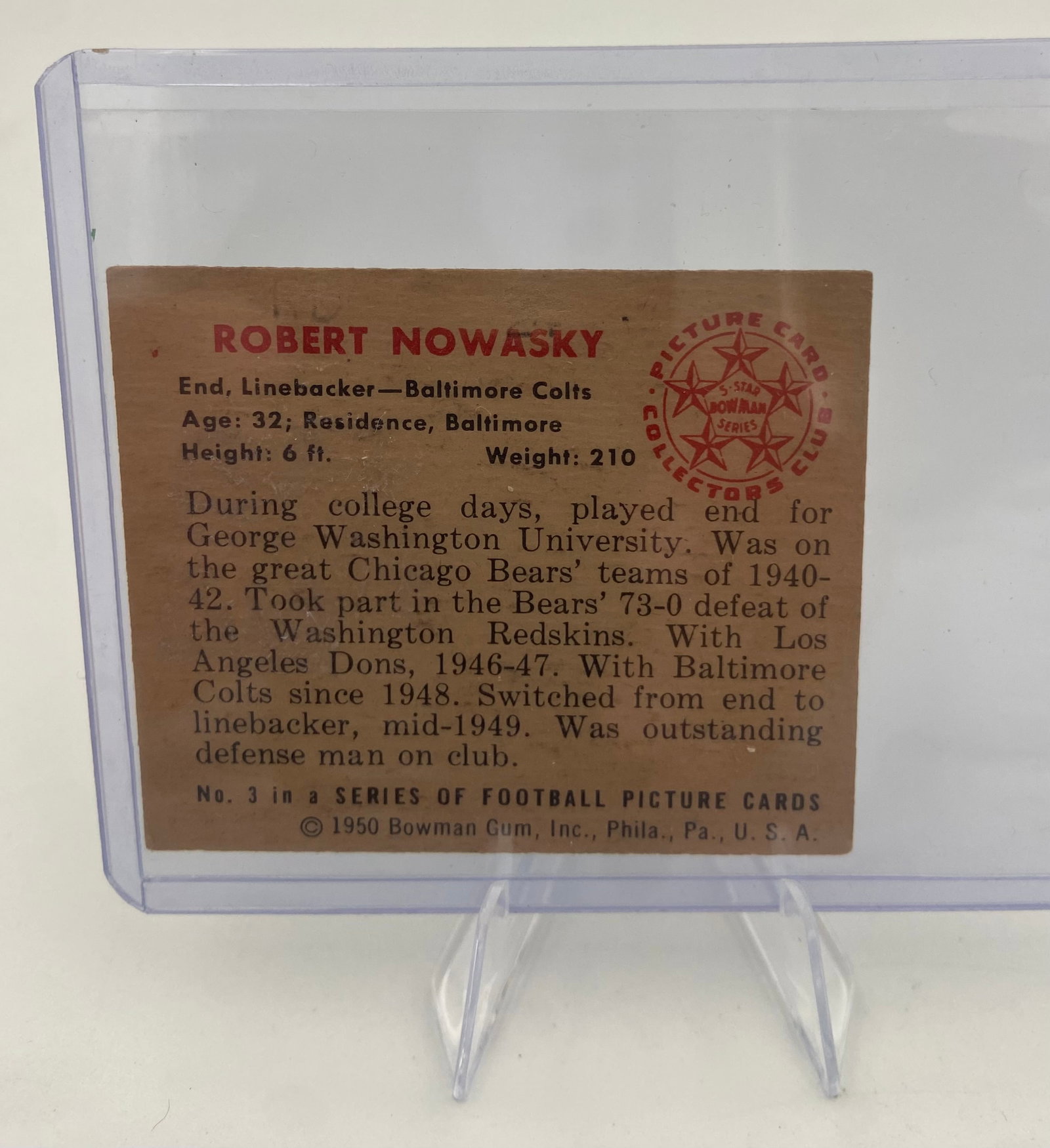 1948 Leaf Football Card - 2