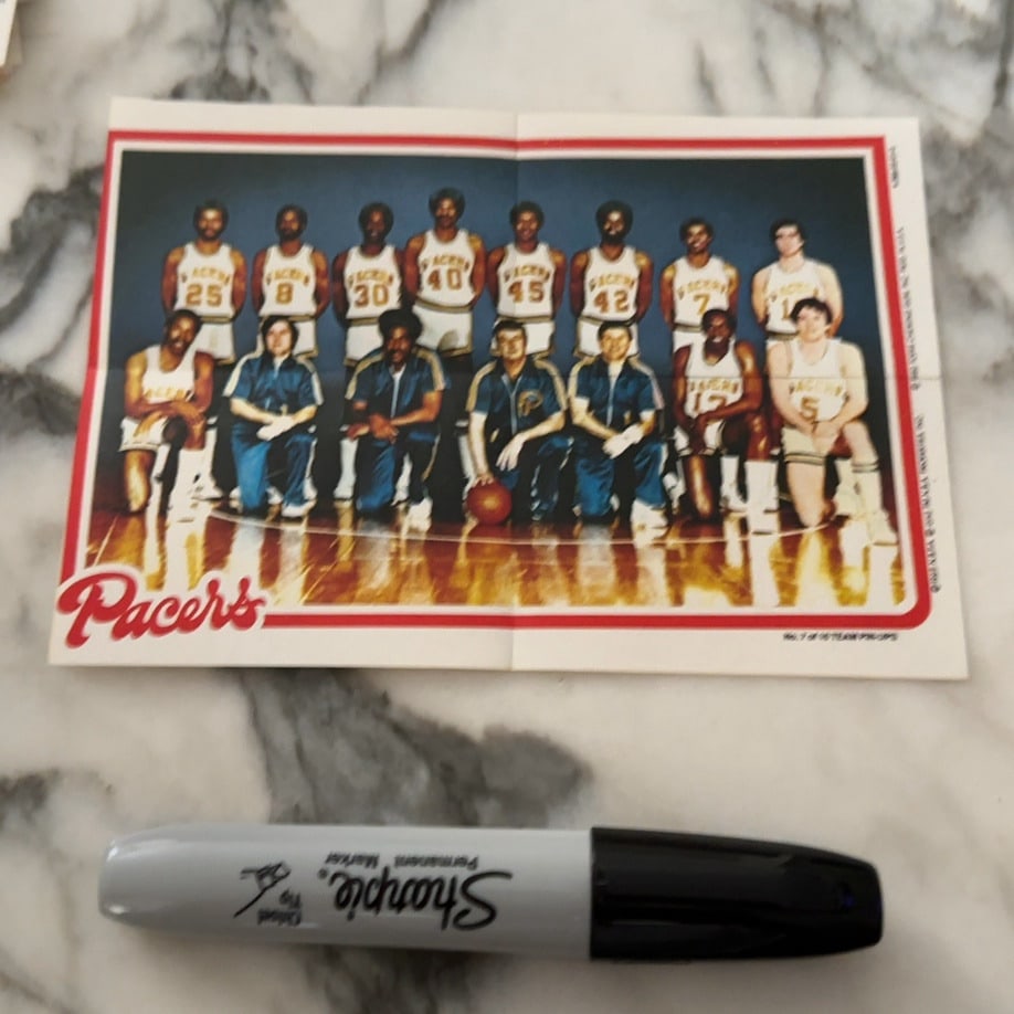 1982-83 Indiana Pacers Team Pin-Up Poster: 1982-83 Indiana Pacers Team Pin-Up Poster Raw - ungraded - condition is as shown and sold as is