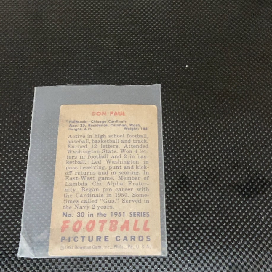 1951 Bowman Football Card (#30) - 2