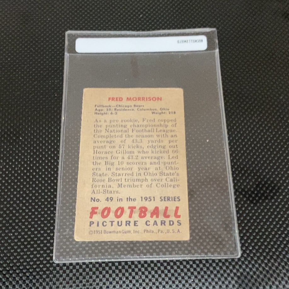 1955 Bowman Football Fred Morrison - 2