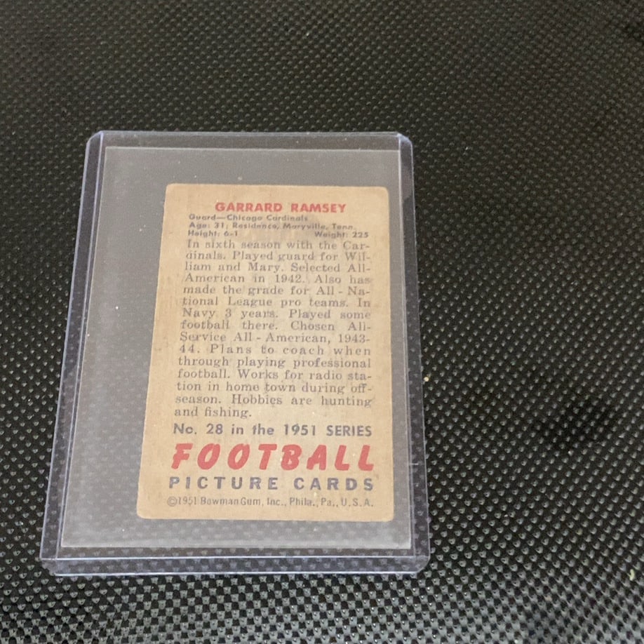 1948 Bowman Football Garrard Ramsey #86 - 2
