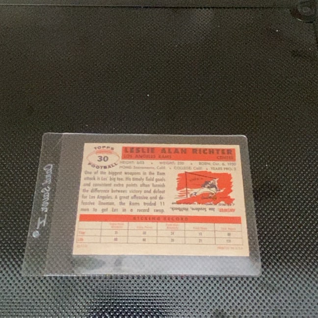 1954 Bowman Les Richter Los Angeles Rams Football Card - 2