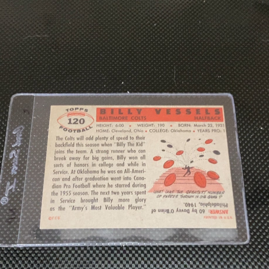 1955 Topps Billy Vessels - 2