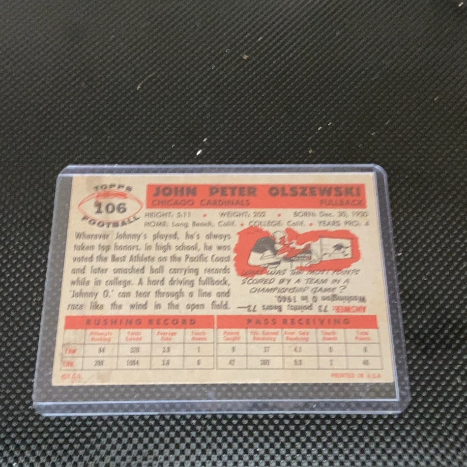 Vintage John Olszewski Chicago Cardinals Trading Card - 2