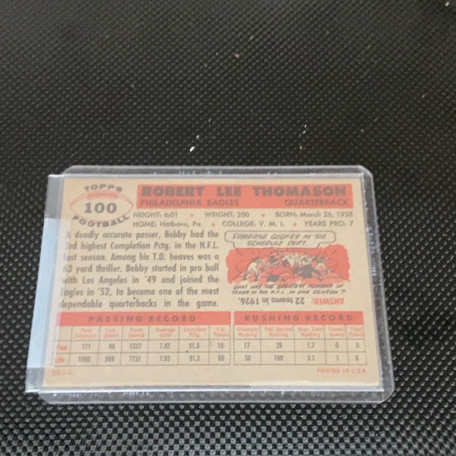 1954 Bowman Football Card - Bobby Thomason - 2