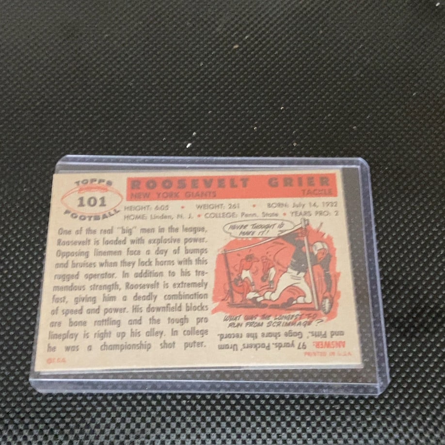 Roosevelt Grier New York Giants Card - 2