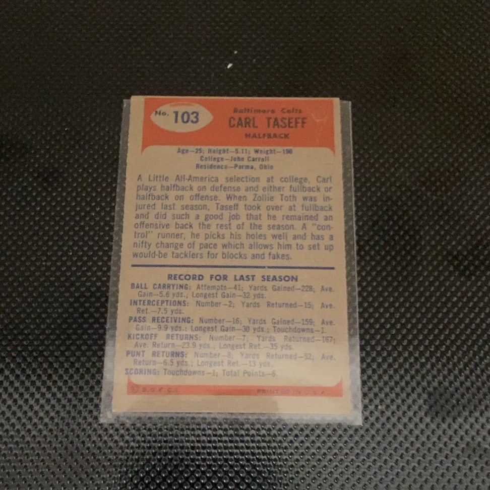 1958 Topps Carl Taseff - 2