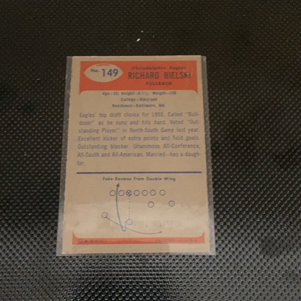 1960 Topps Dick Bielski Philadelphia Eagles - 2