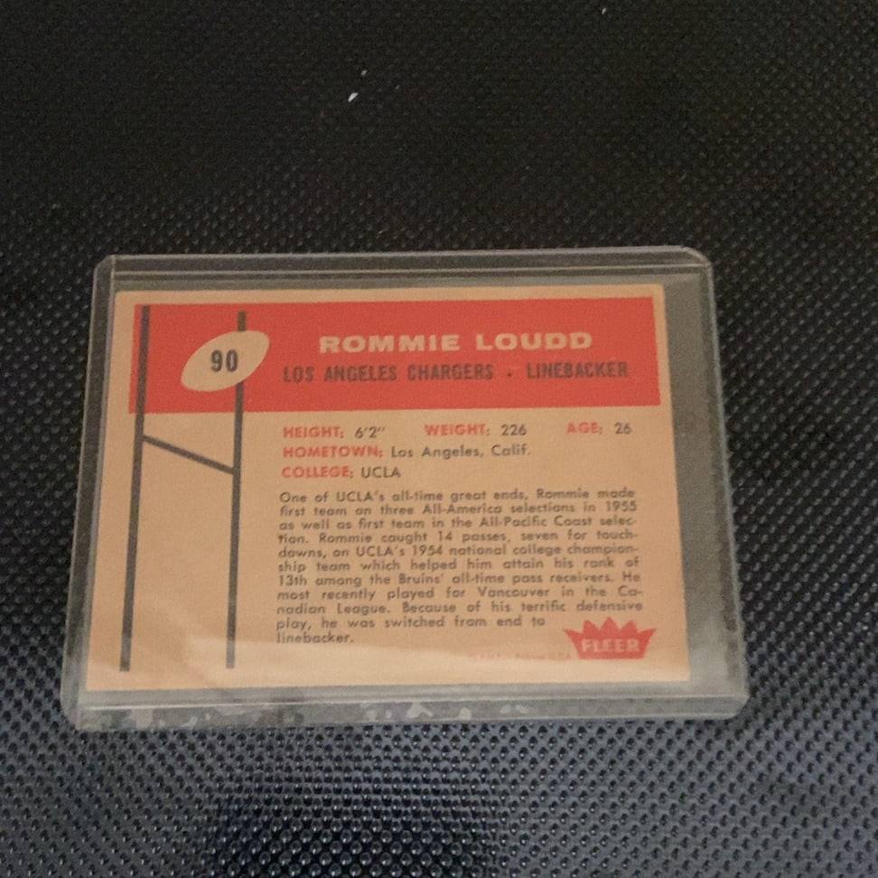 1960 Fleer Rommie Loudd Football Card - 2