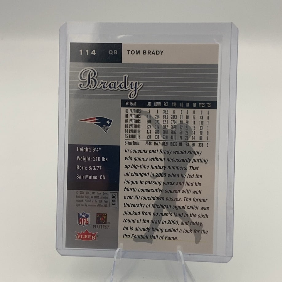 Tom Brady Fleer Ultra Football Card - 2