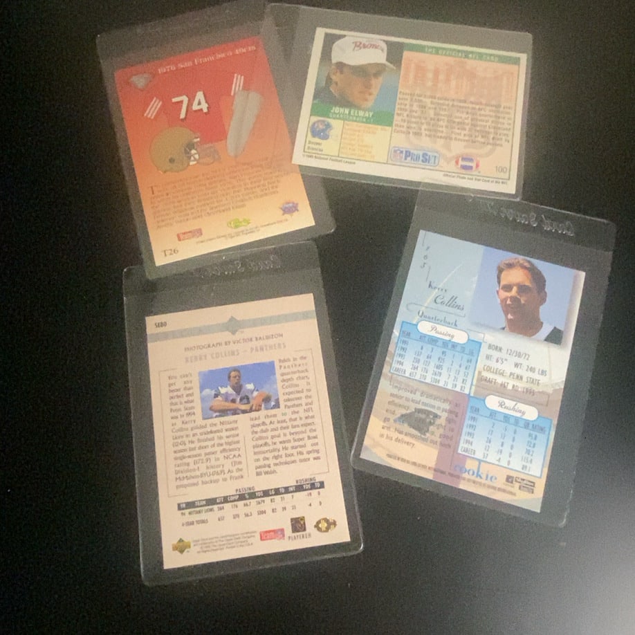 Vintage NFL Football Trading Card Collection (4 Cards) - 2