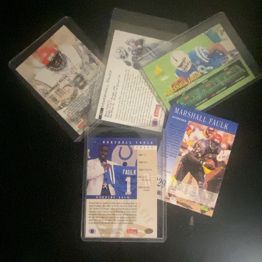 Marshall Faulk Football Cards Lot - 2