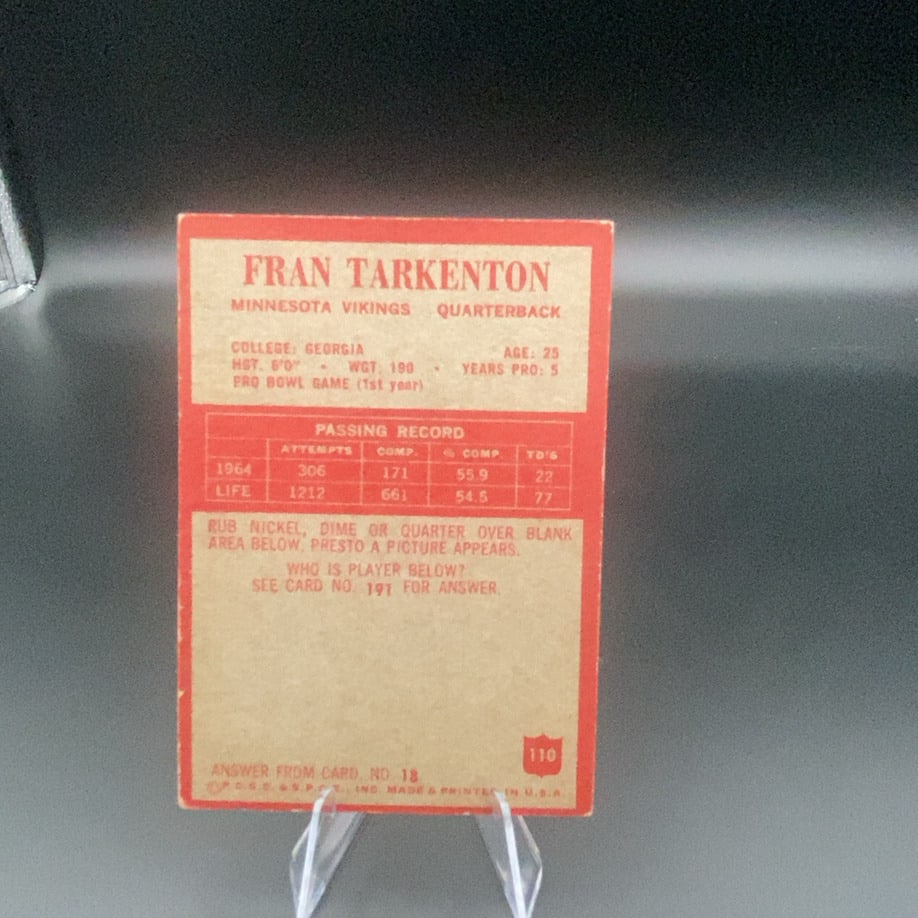 Fran Tarkenton Minnesota Vikings Quarterback - 2